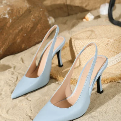Brand Women's heels Fashionable Elegant Pointed-toe Ankle-strap Stiletto Pumps Comfortable Minimalist Versatile heels
