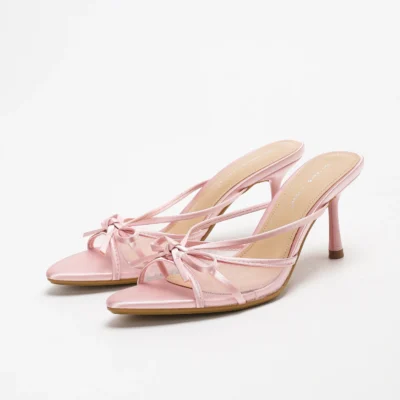 Slip-On Women's Mesh Stiletto Heels with an Elegant Bowknot Design for Comfortand Versatility