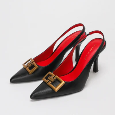 Women's Fashion Square Buckle Stiletto Heels, Elegant, Simple, Versatile and Comfortable